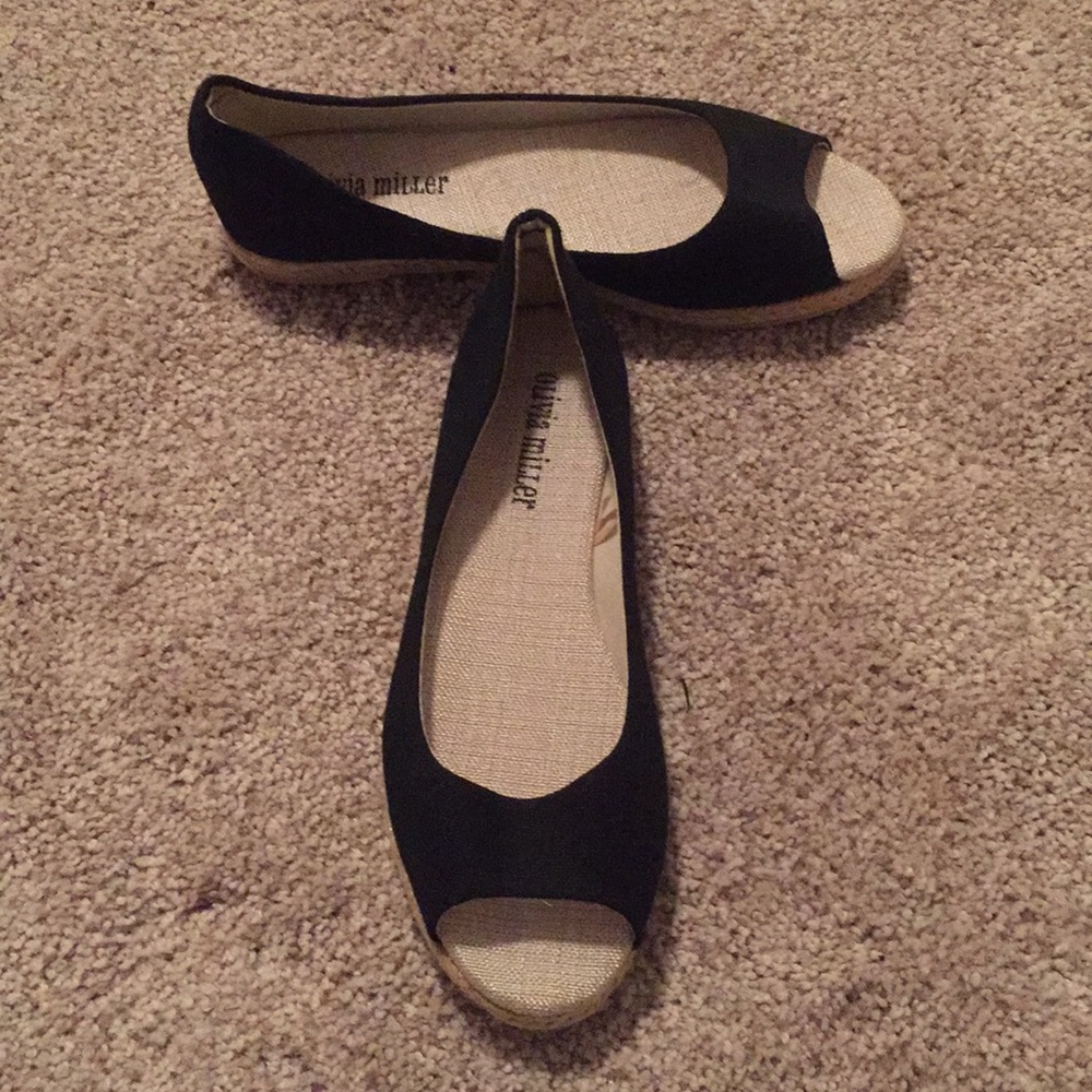 Olivia Miller slip-on peep toe sandal flats